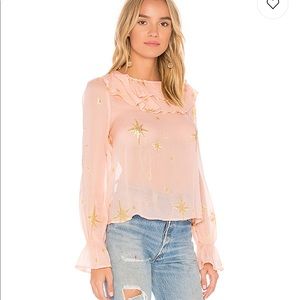 For Love & Lemons gilded star blouse